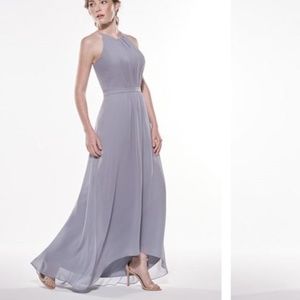 NWT Jasmine Bridesmaids Jewel Neckline Georgette High-Low Dress Size 12